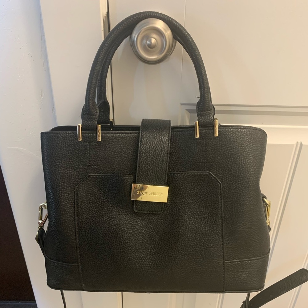 STEVE MADDEN black handbag purse gold hardware